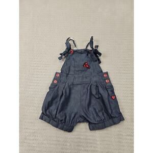 Catamini Overalls Baby Girls 18 Months Lobster Print Chambray
